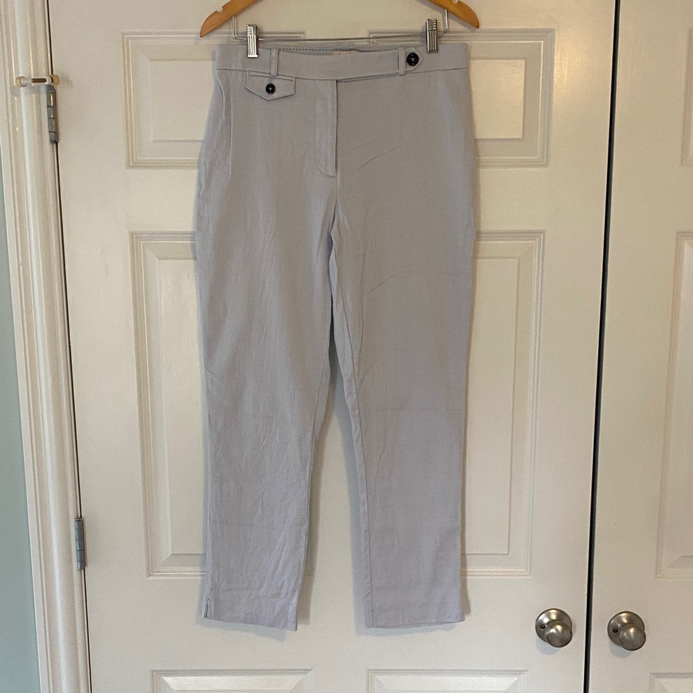 Anthropologie Pale blue linen blend pants